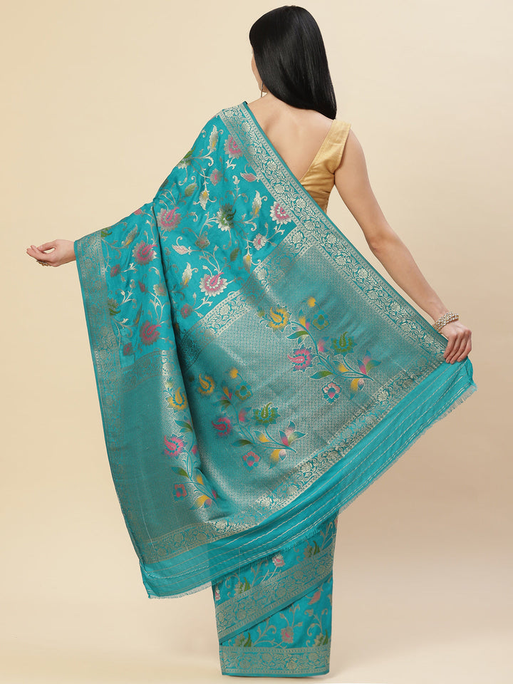 Floral Zari Jaal Handloom Woven Saree