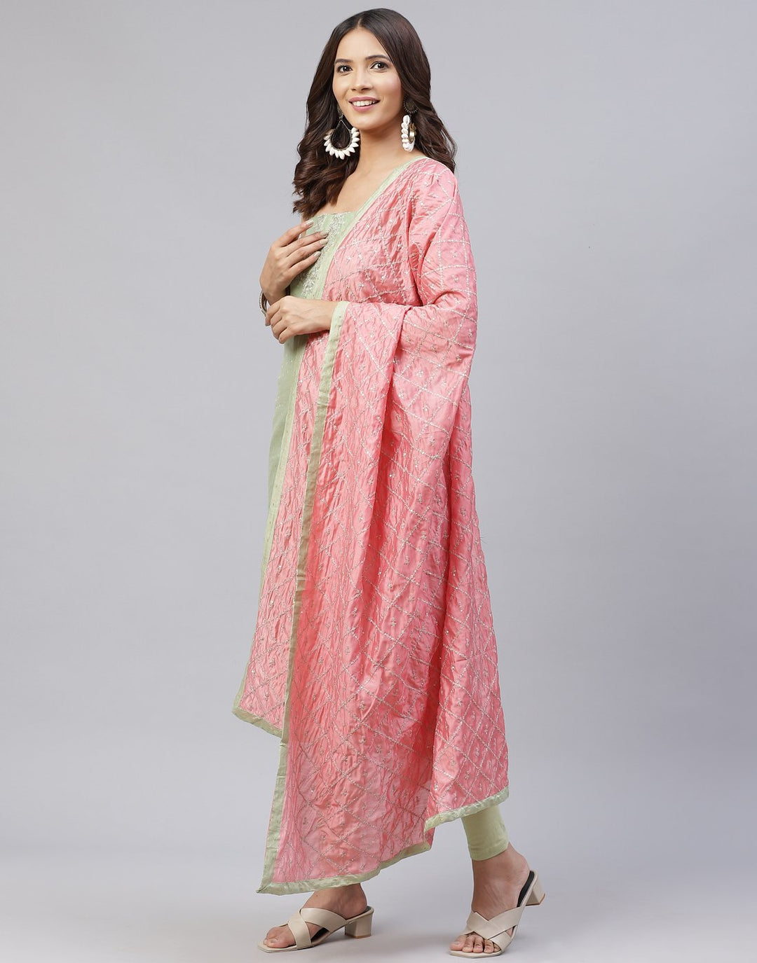 Chanderi Embroidered Suit piece