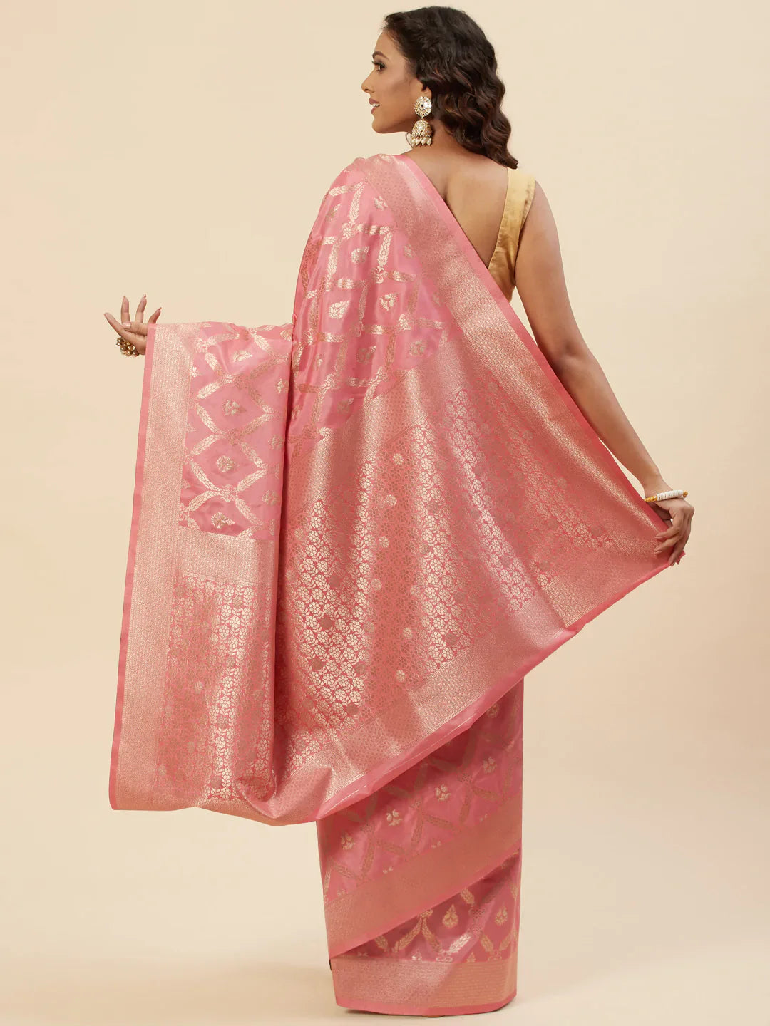 Zari Jaal Handloom Woven Saree