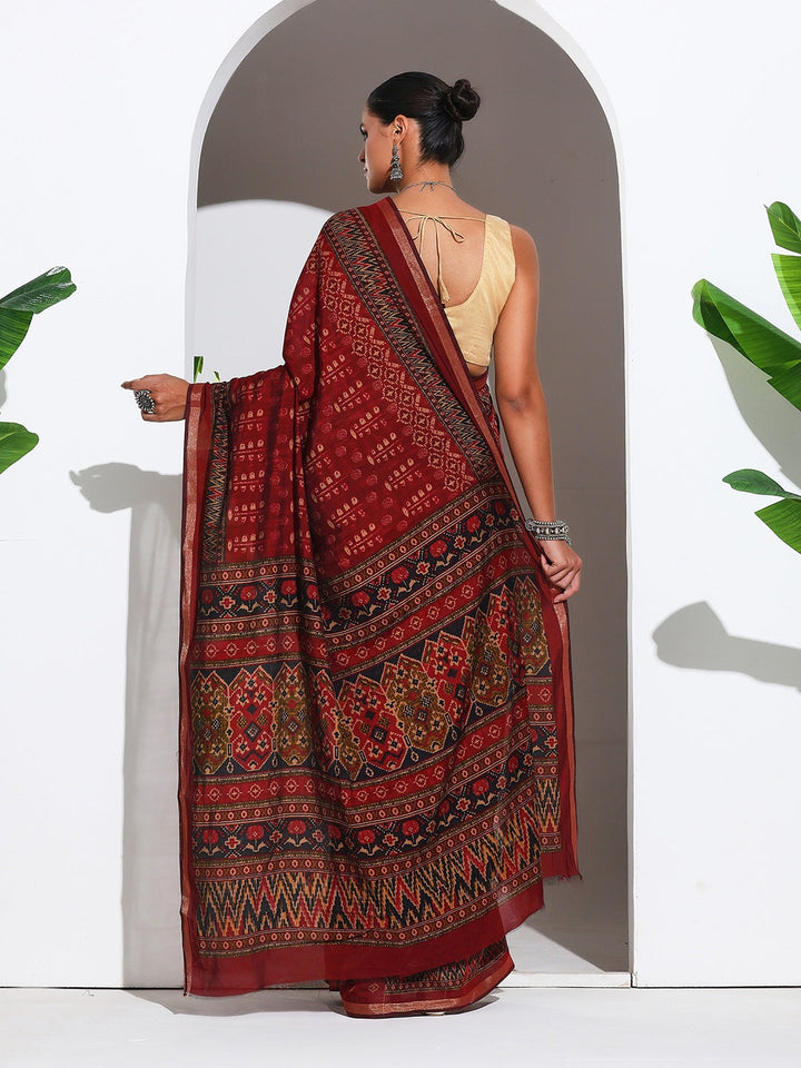 Digital Printed Art Silk Saree