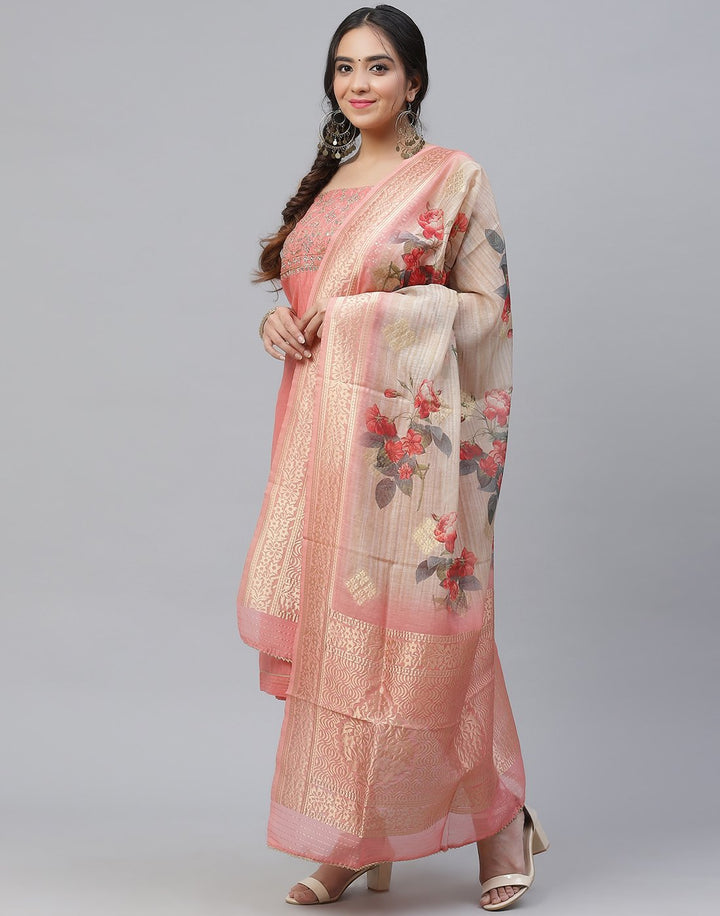 Chanderi Embroidered Suit Piece