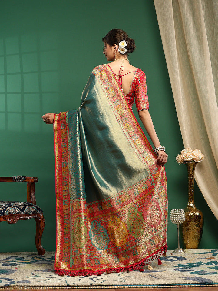 Embroidered Dola Silk Saree