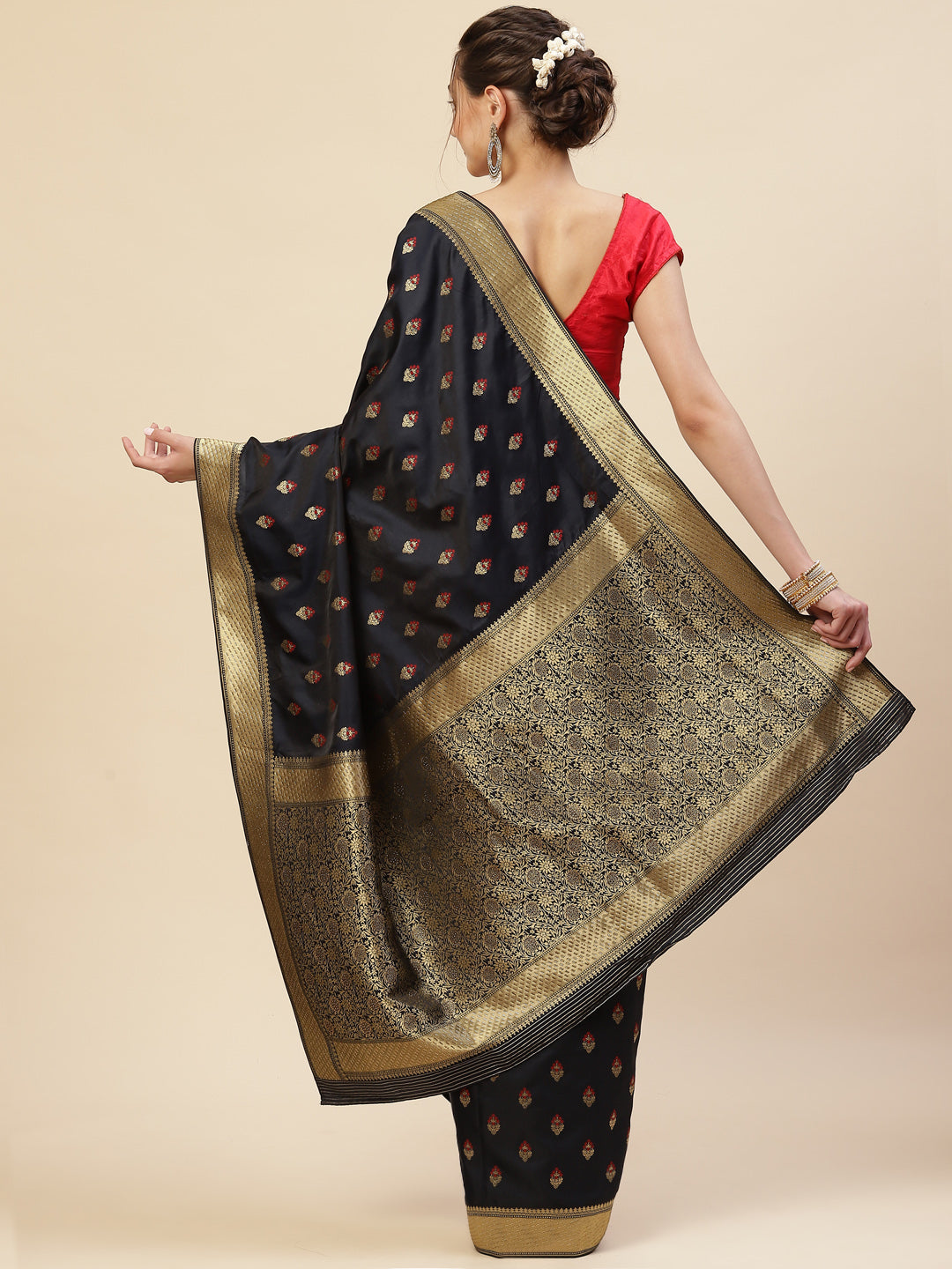 Floral Stone Jaal Banarasi Woven Saree