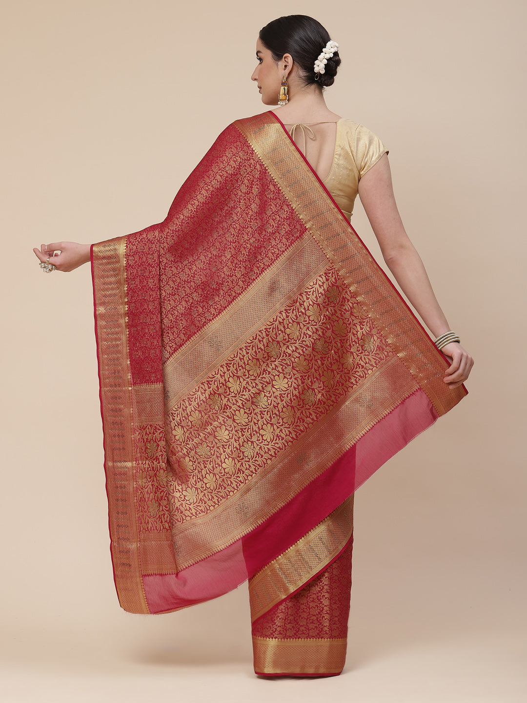 Stone Work Georgette Plain Saree