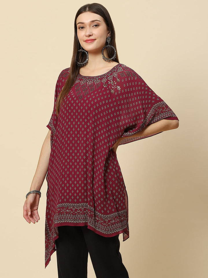 Digital Printed Georgette Kaftan Kurta
