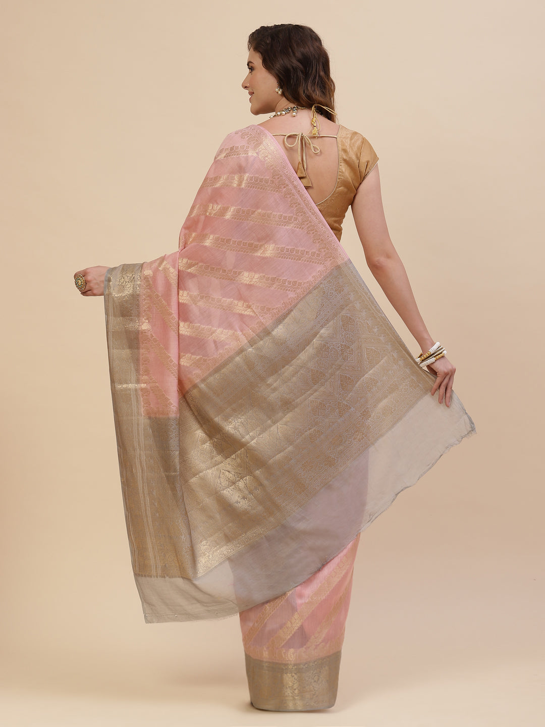 Zari Jaal Cotton Woven Saree