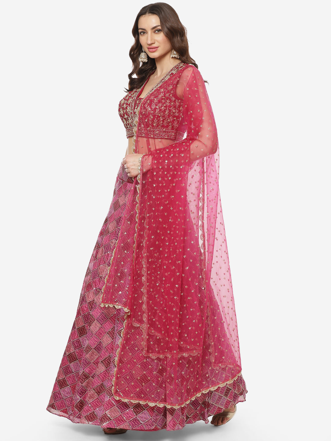 Sequence Georgette Lehenga With Choli And Net Dupatta