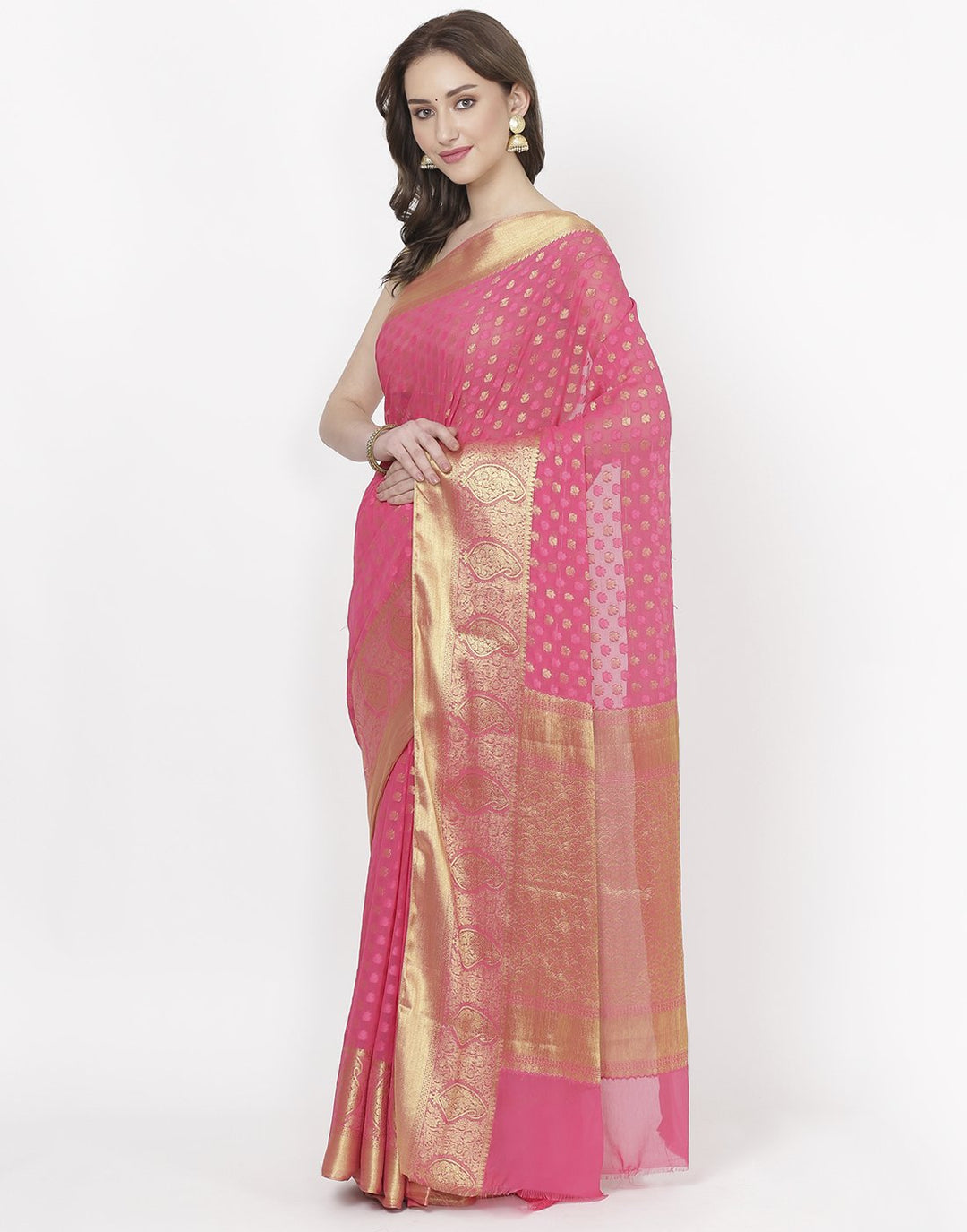 Red Art Chiffon Saree