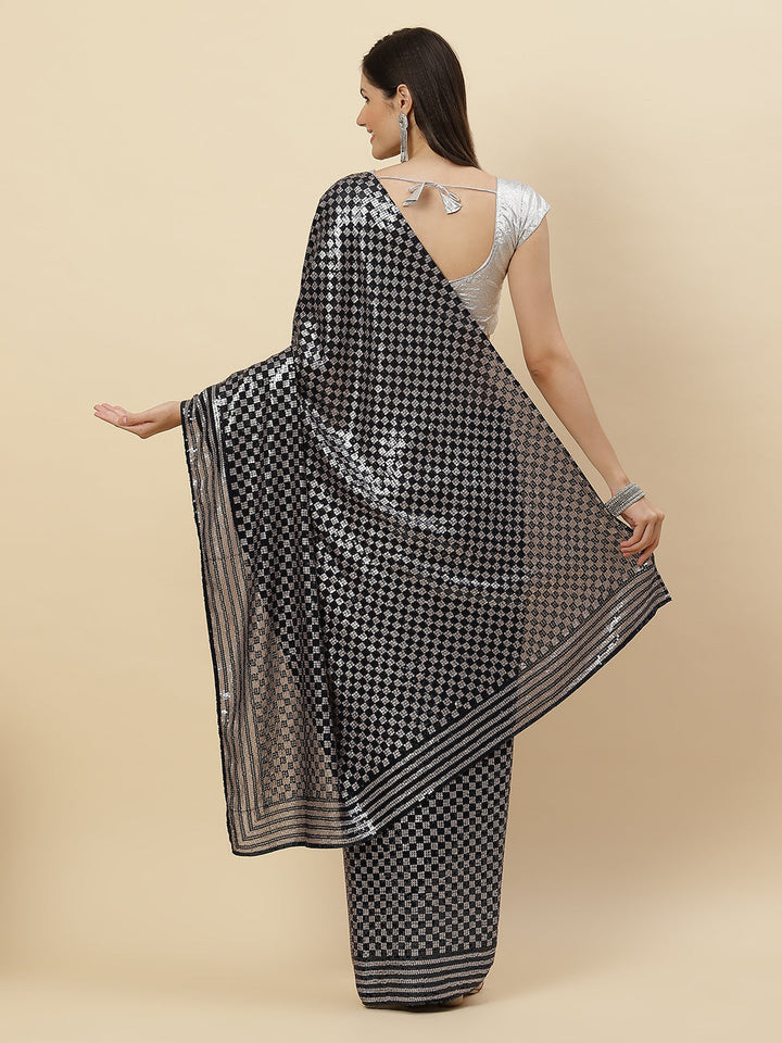 Sequin Embroidered Georgette Saree