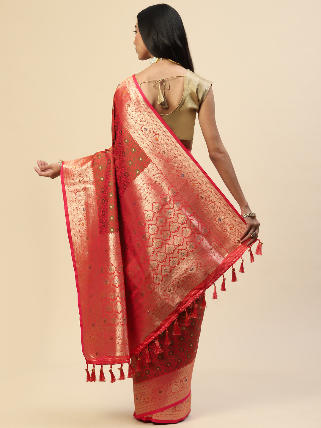Zari Jaal Banarasi Woven Saree
