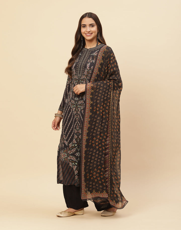 Digital Printed Crepe Salwar Kameez Stitched Suit With Georgette Dupatta