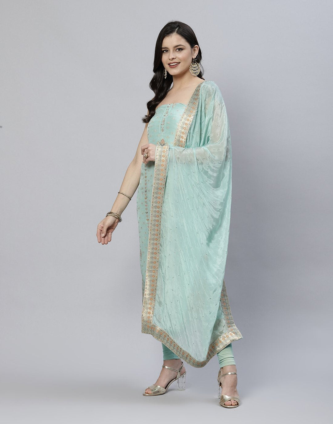 Embroidered Art Handloom Dupion Suit Piece