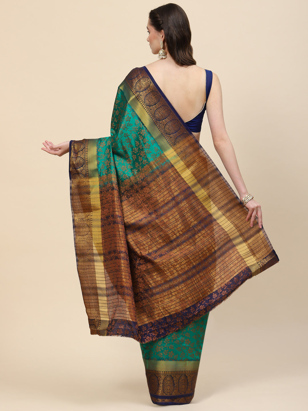 Resham Zari Border Handloom Woven Saree