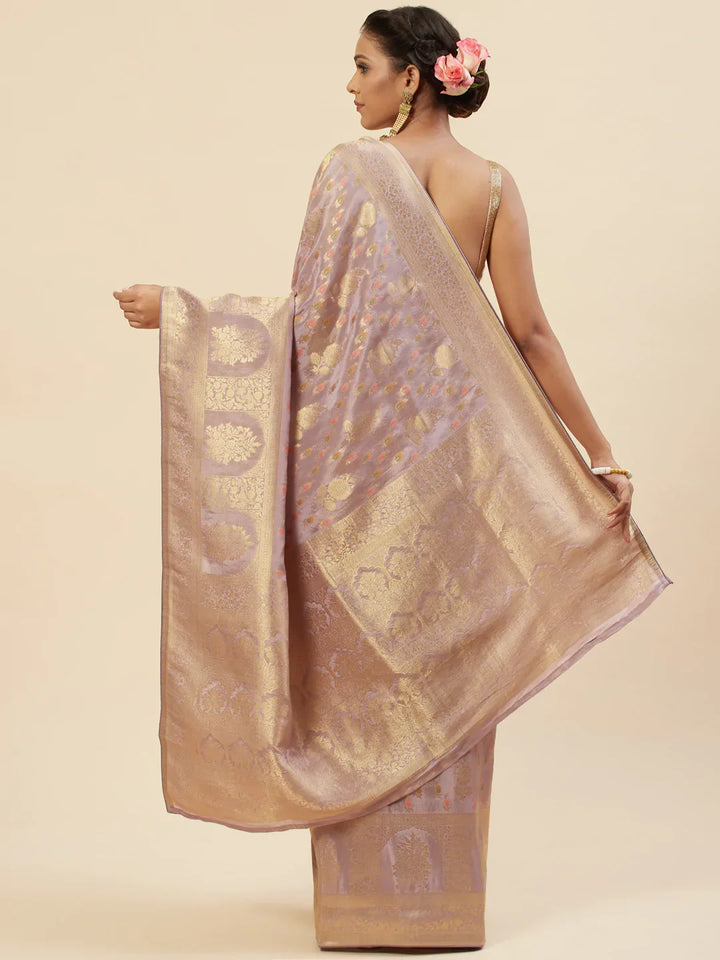 Zari Booti Organza Woven Saree