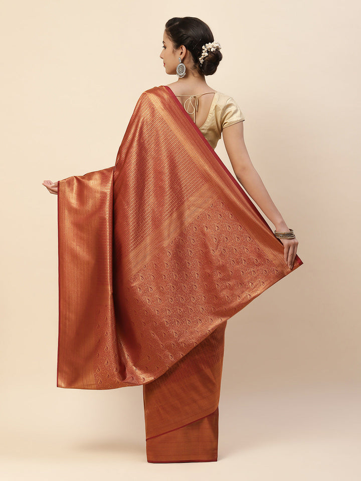 Brocade Zari Zaal Art Handloom Woven Saree