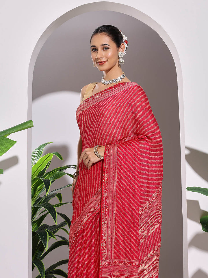 Lehriya Printed Georgette Saree