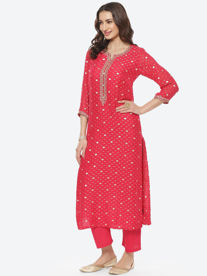Sequence Gota Patti Georgette Kurti With Pant