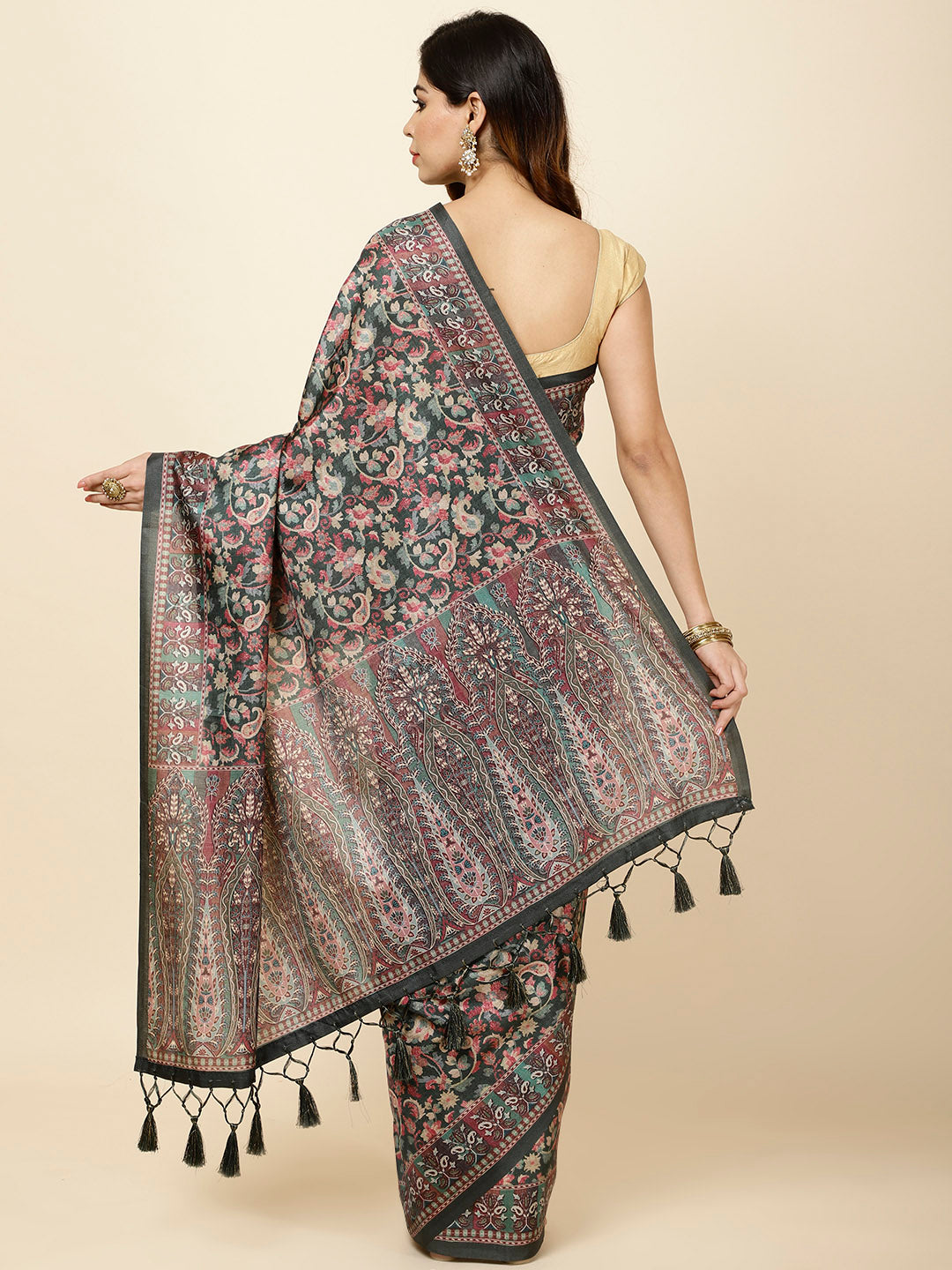 Printed Tussar Woven Saree