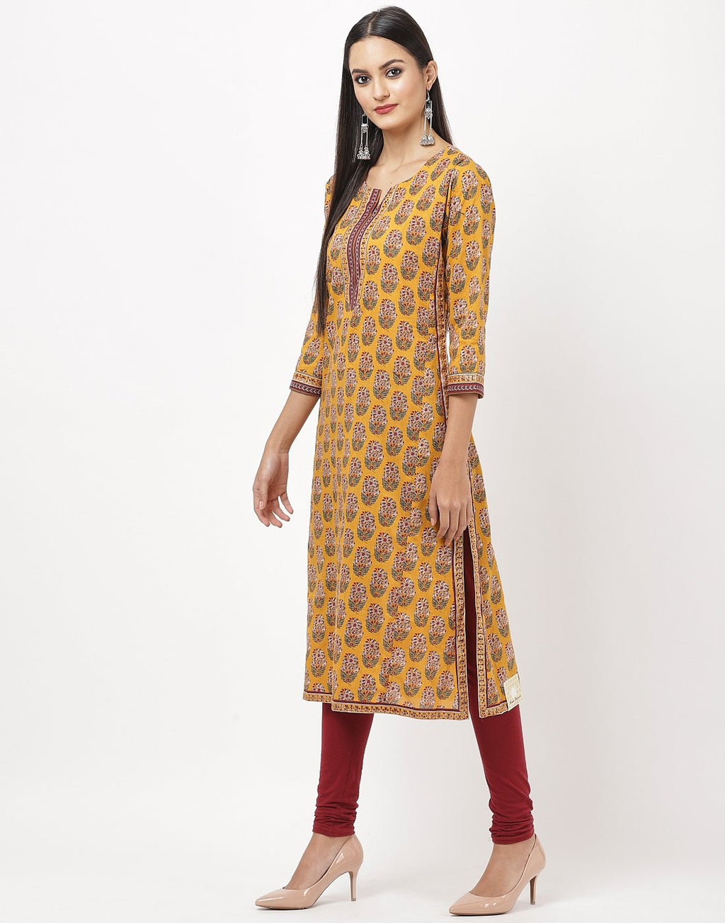 Mustard Cotton Kurti