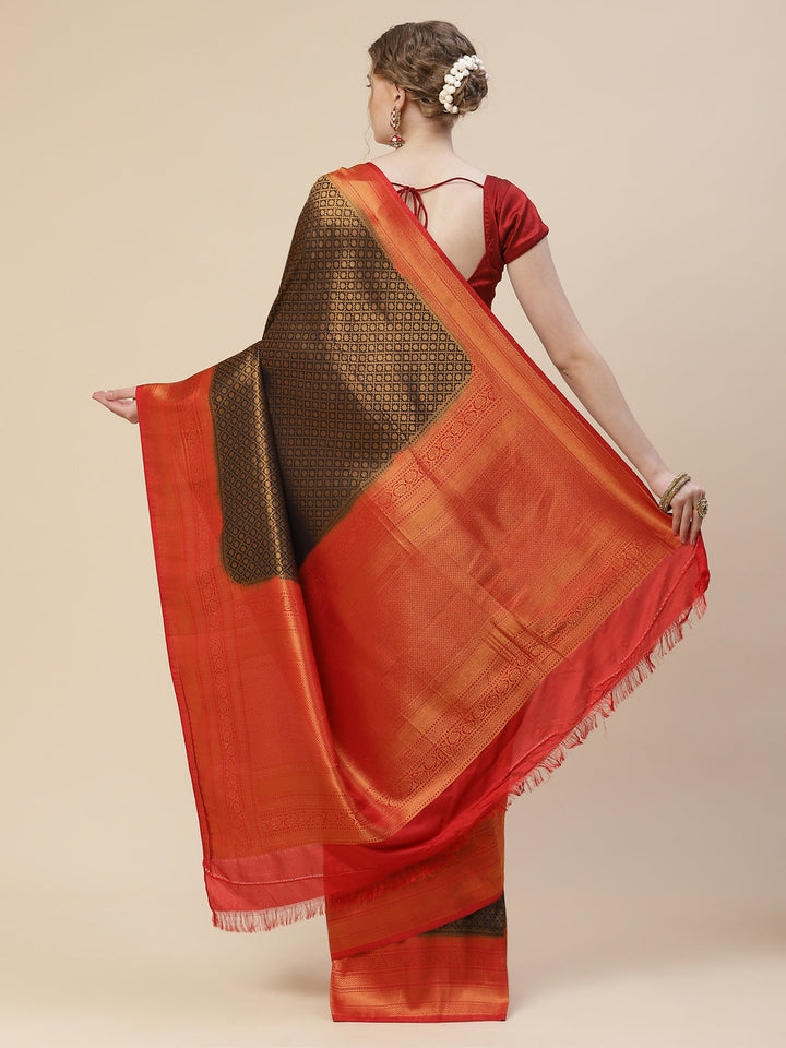 Brocade Zari Jaal Art Handloom Woven Saree