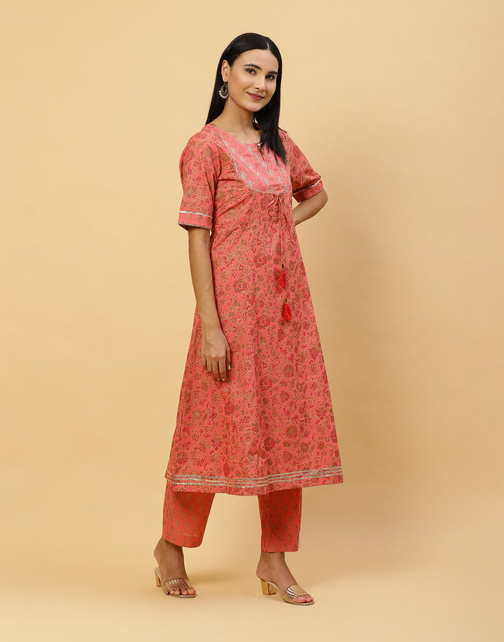 Printed Cotton Kurti With Pant