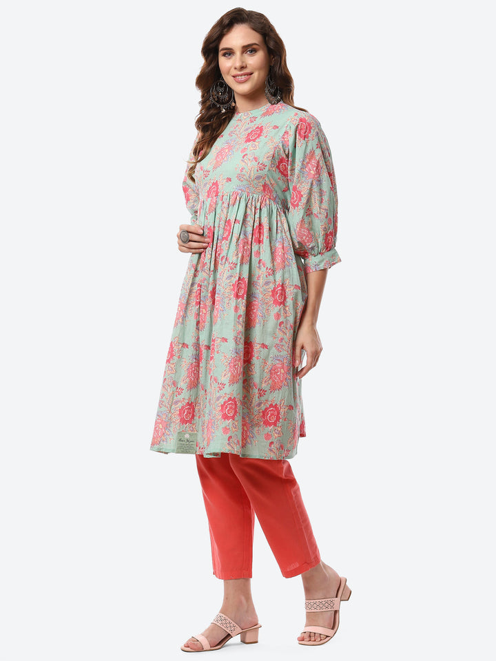 Floral Printed Cotton Kurti