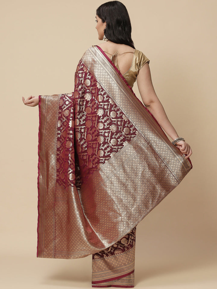 Zari Jaal Banarasi Woven Saree