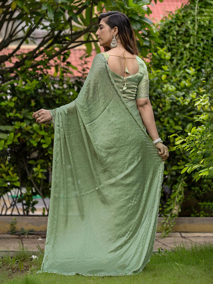 Embroidered Chiffon Saree