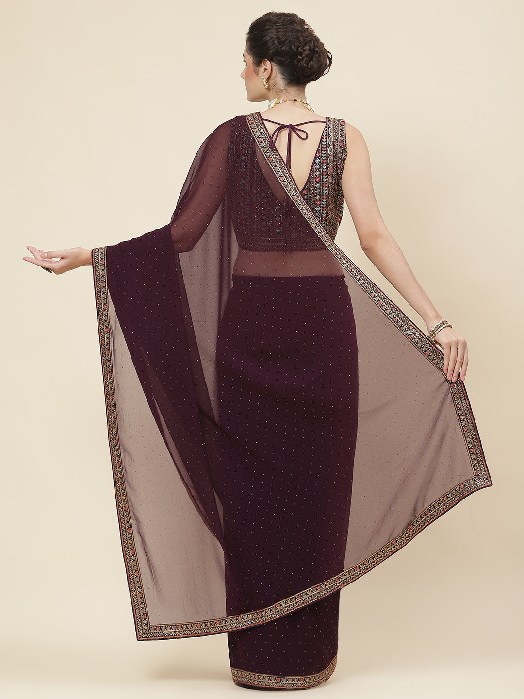 Embroidered Georgette Saree