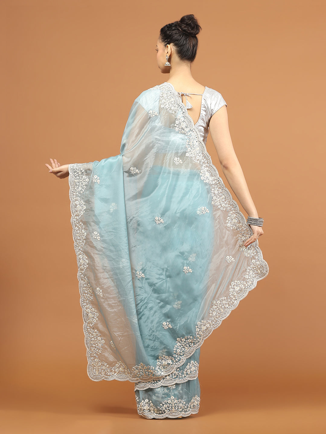 Stone Work Organza Saree