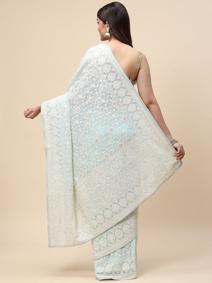 Embroidered Georgette Saree