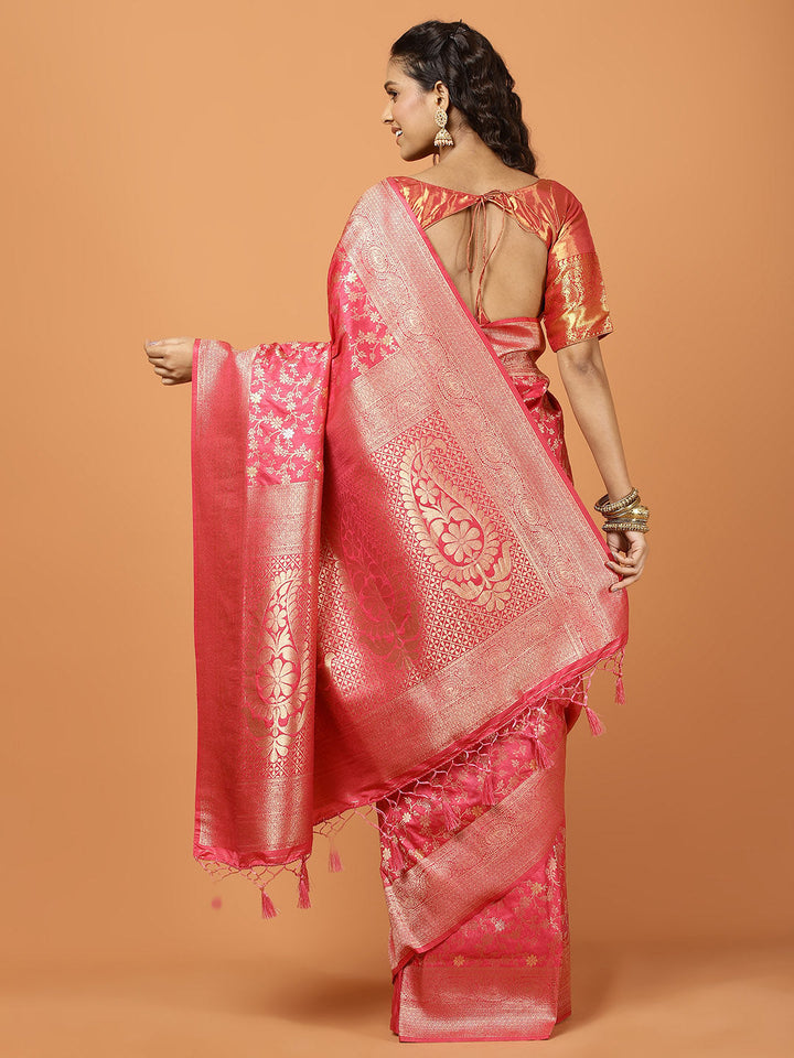 Zari Jaal Woven Art Silk Saree
