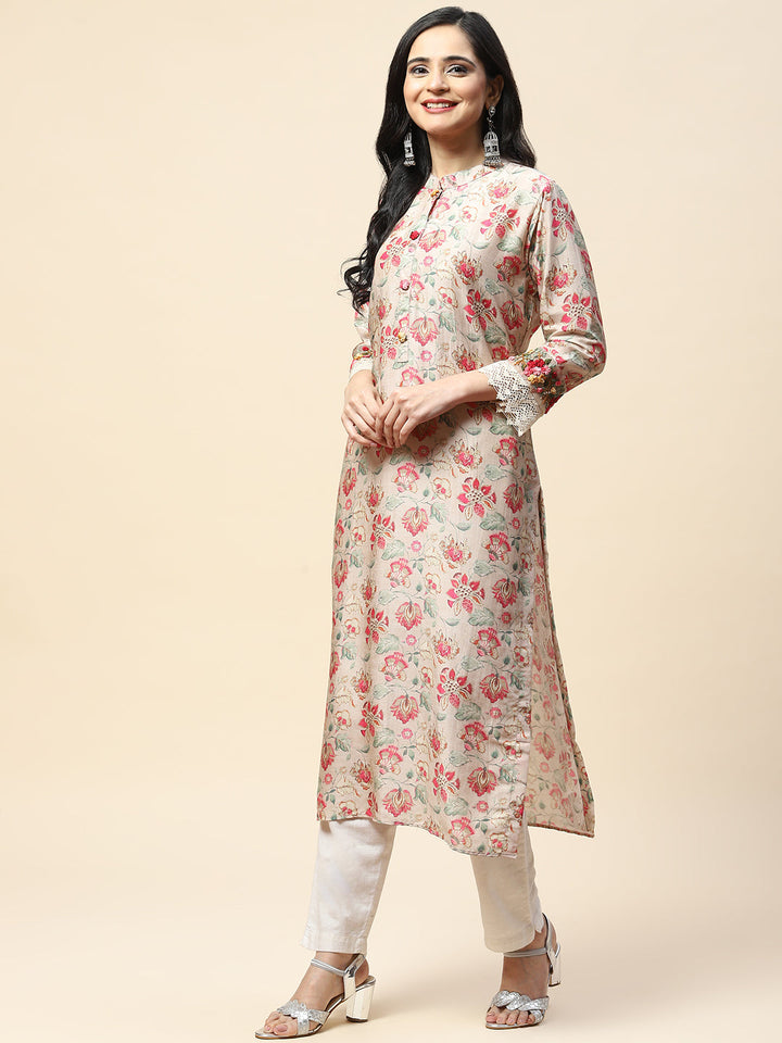 Floral Printed Cotton Kurta