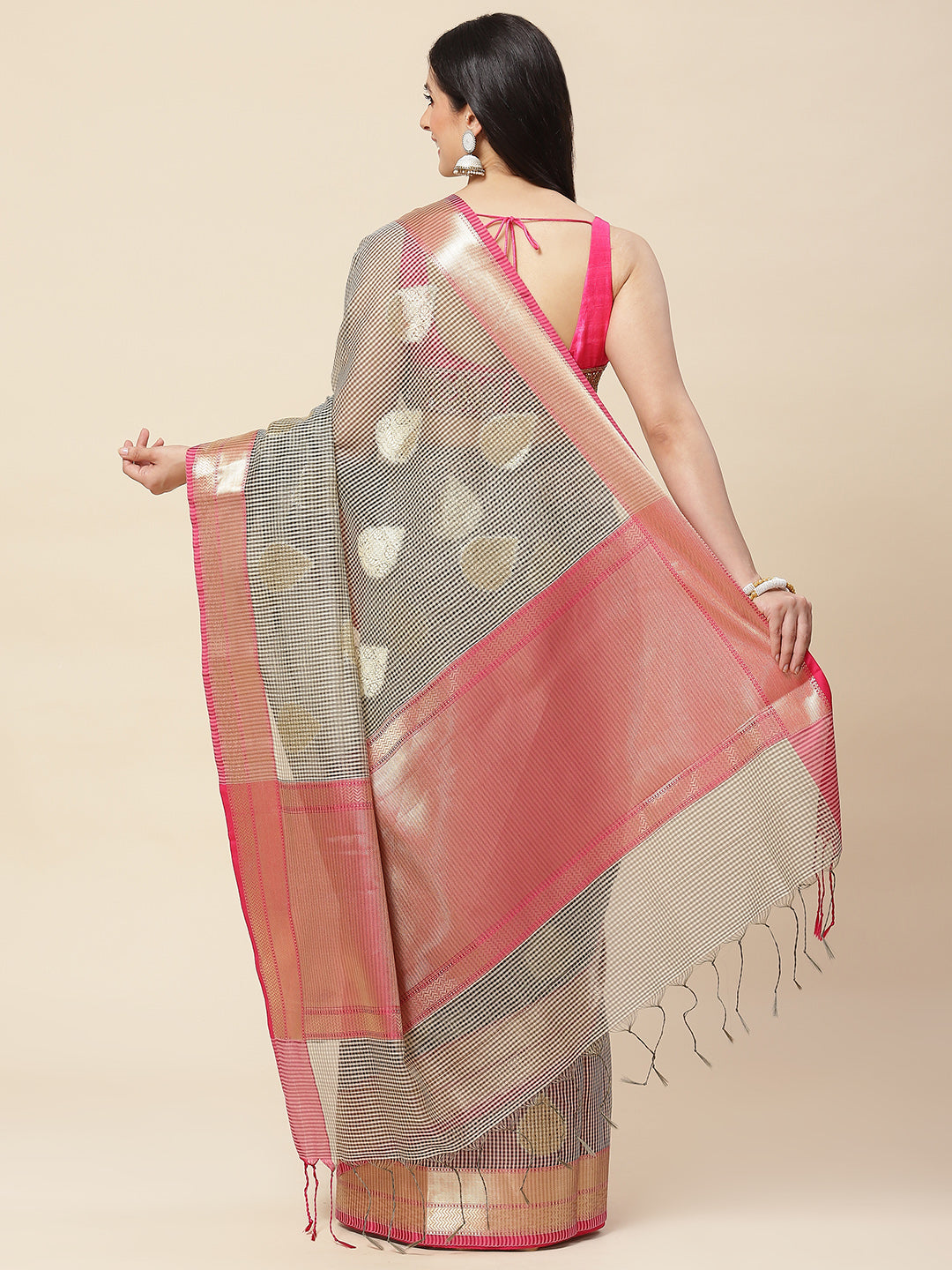 Zari Booti Woven Cotton Saree