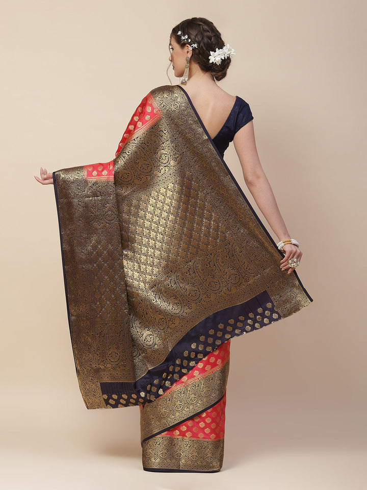Zari Border Booti Art Handloom Woven Saree