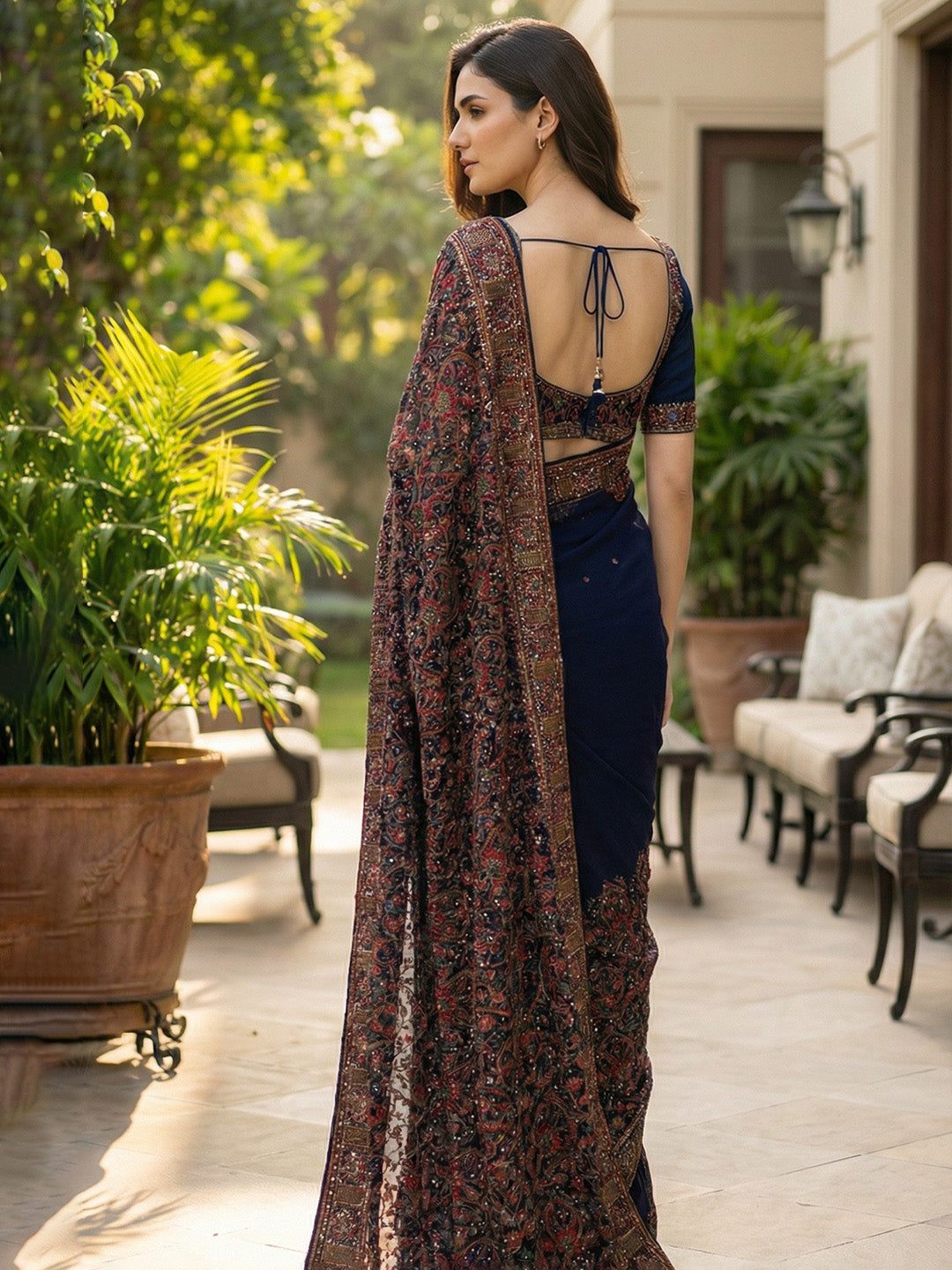 Embroidered Georgette Saree
