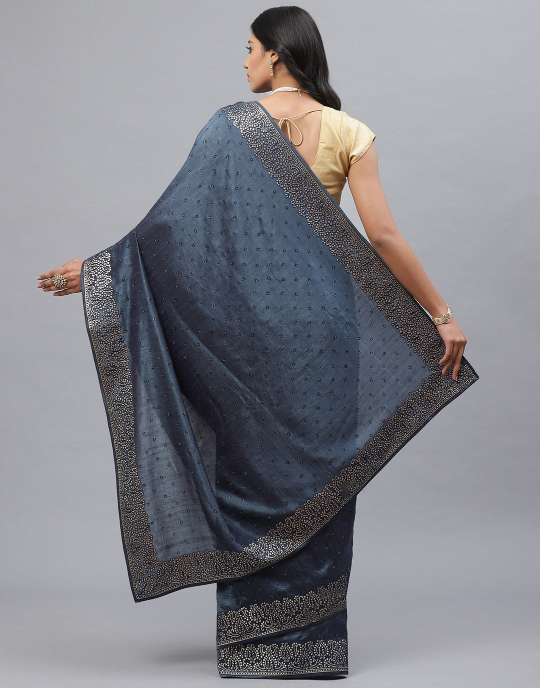 Dupion Silk Embroidery Saree