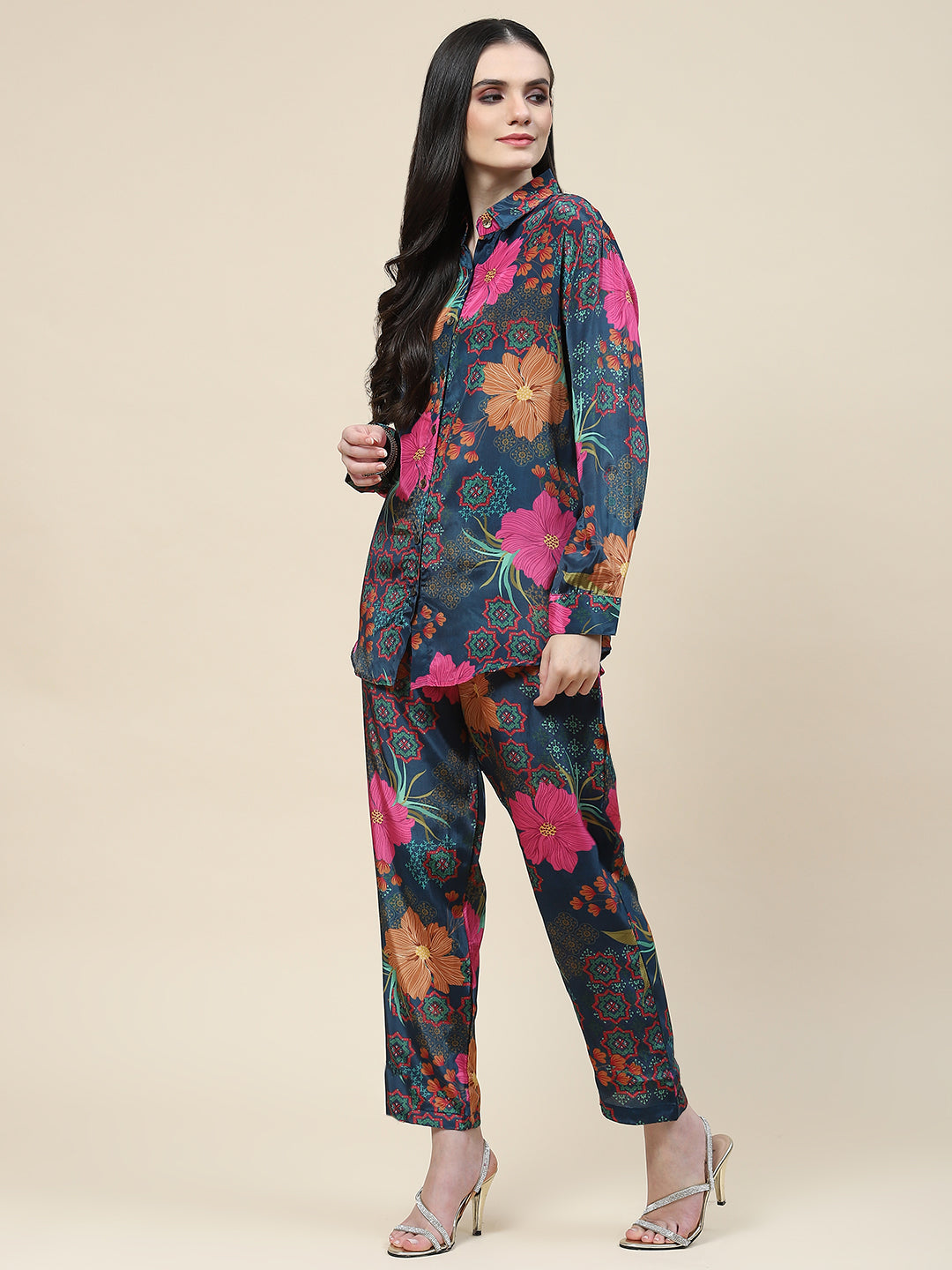 Printed Crepe Kurti With Pants