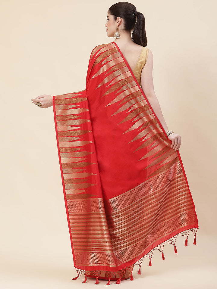 Plain Zari Border Handloom Woven Saree