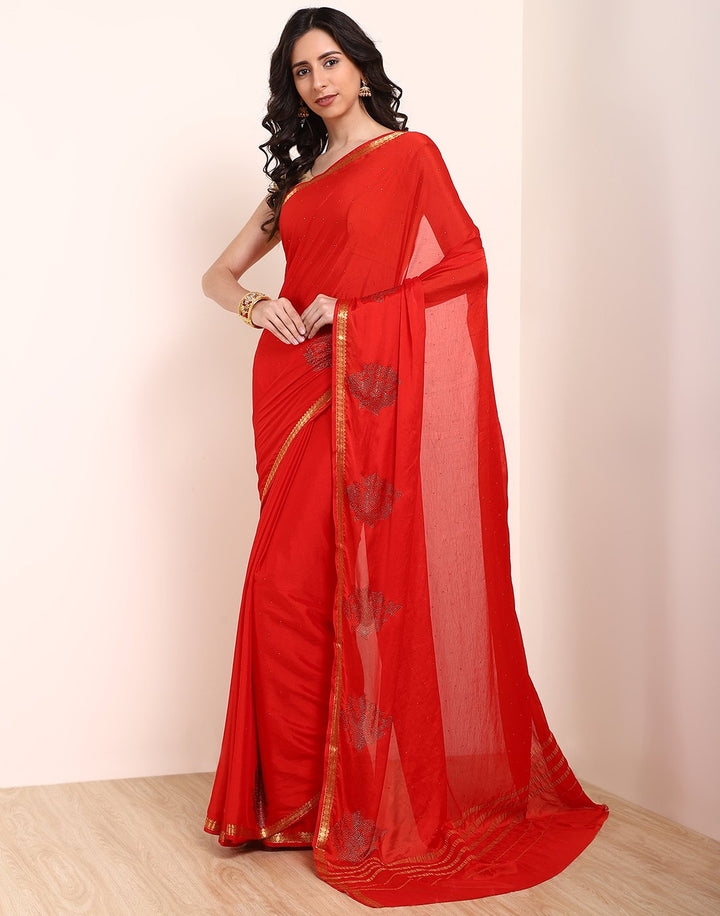 MBZ Meena Bazaar-Yellow Art Crepe Saree