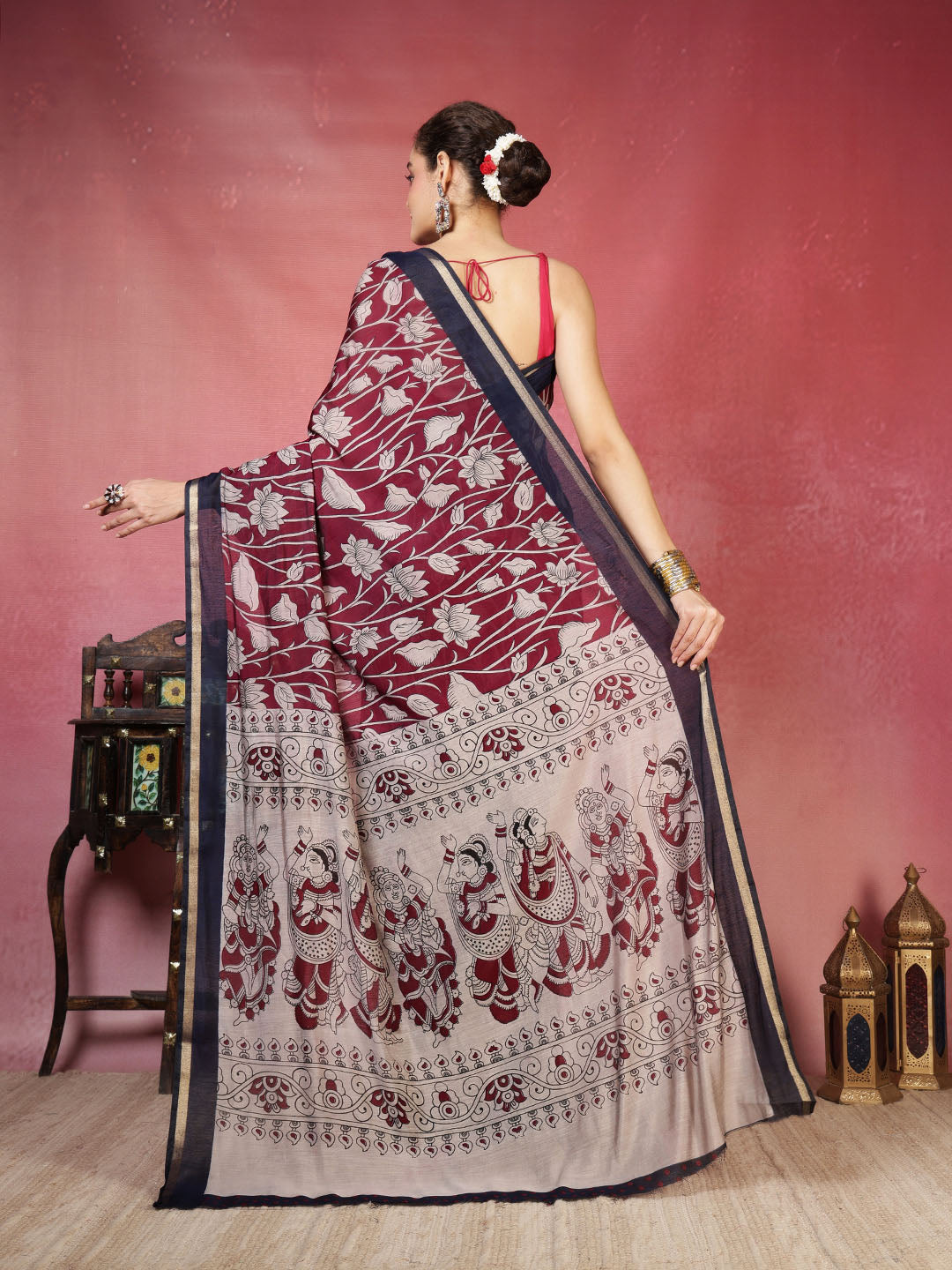 Floral Printed Art Silk Saree