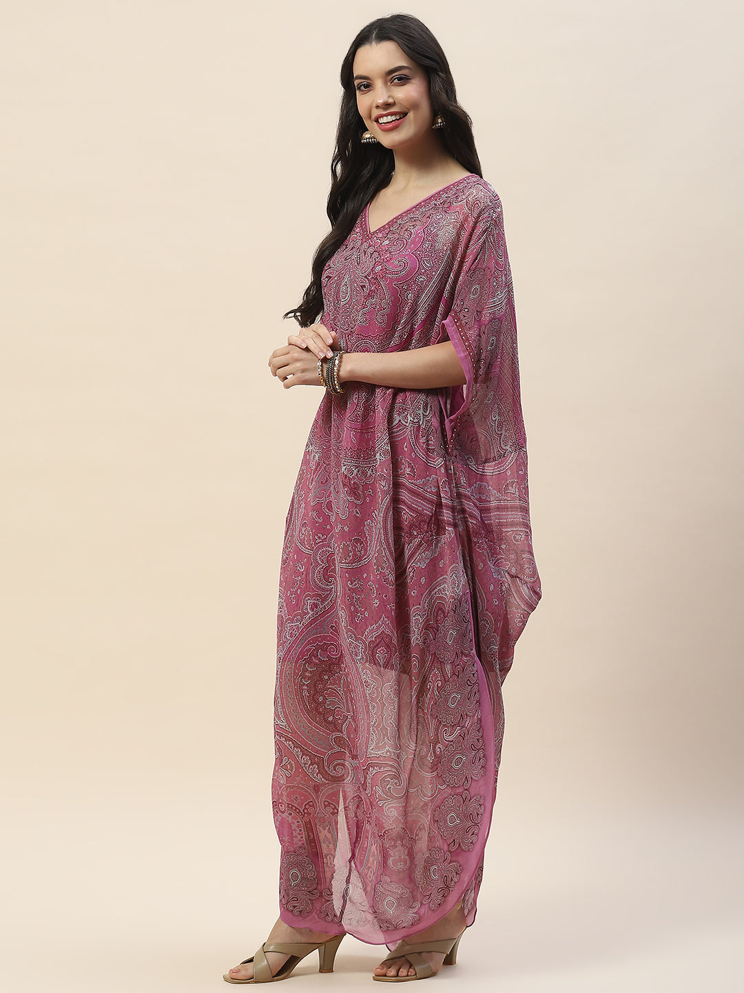 Digital Print Georgette Kaftan Kurta