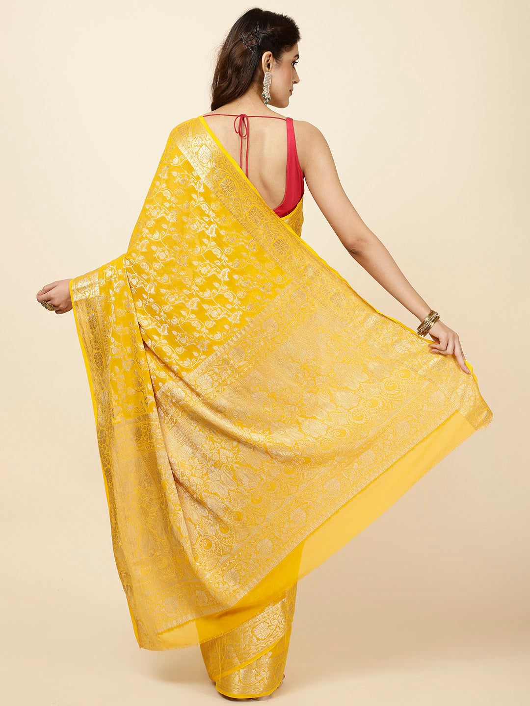 Zari Jaal Woven Georgette Saree
