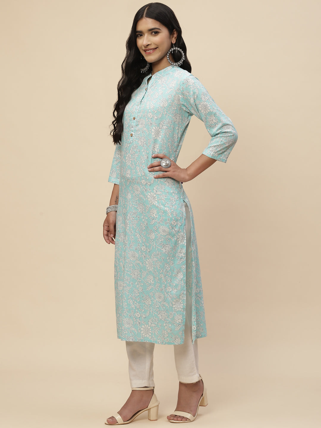 Floral Printed Cotton Kurta