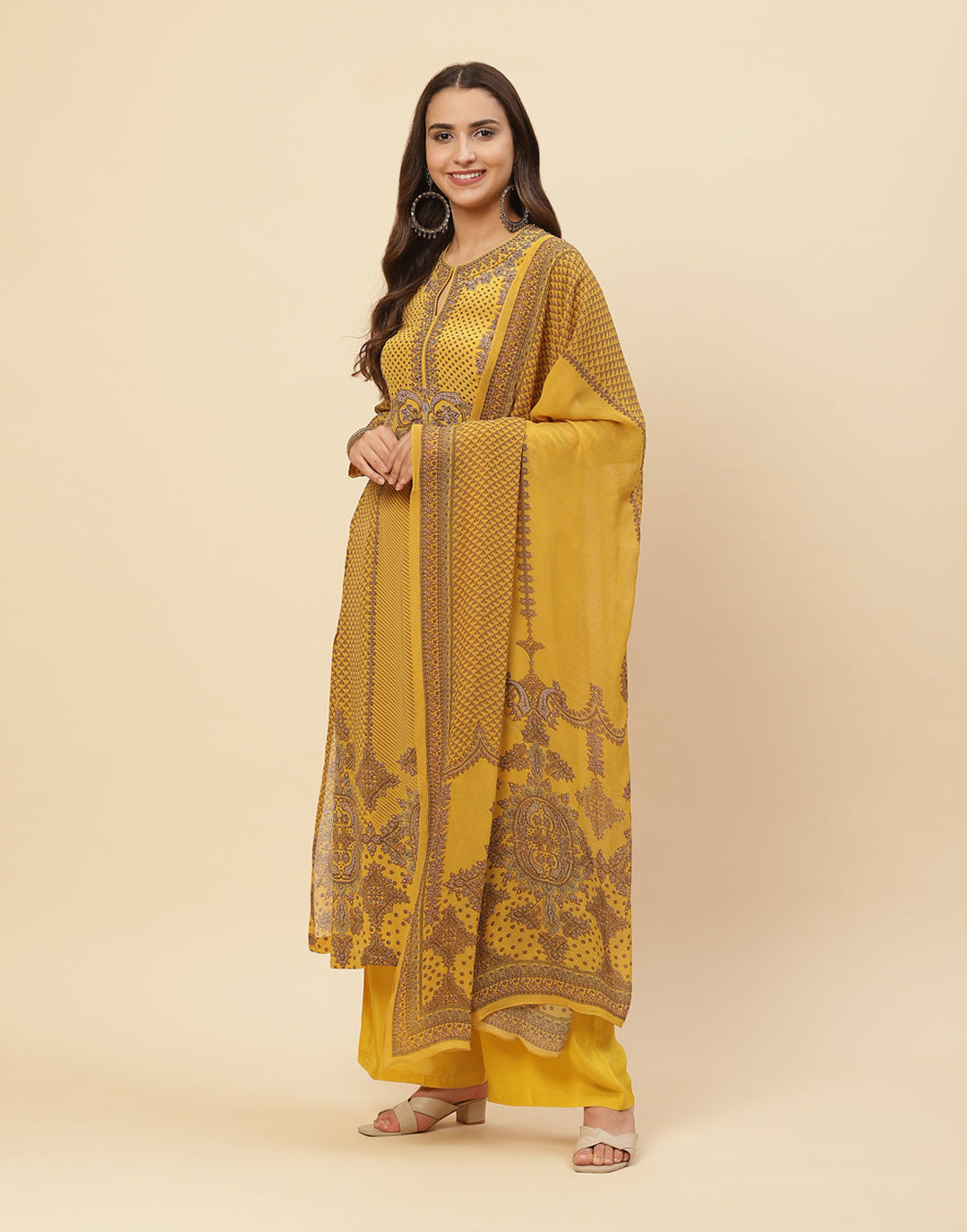 Digital Printed Crepe Salwar Kameez Stitched Suit With Georgette Dupatta