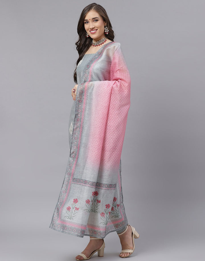 Chanderi Embroidered Suit Piece