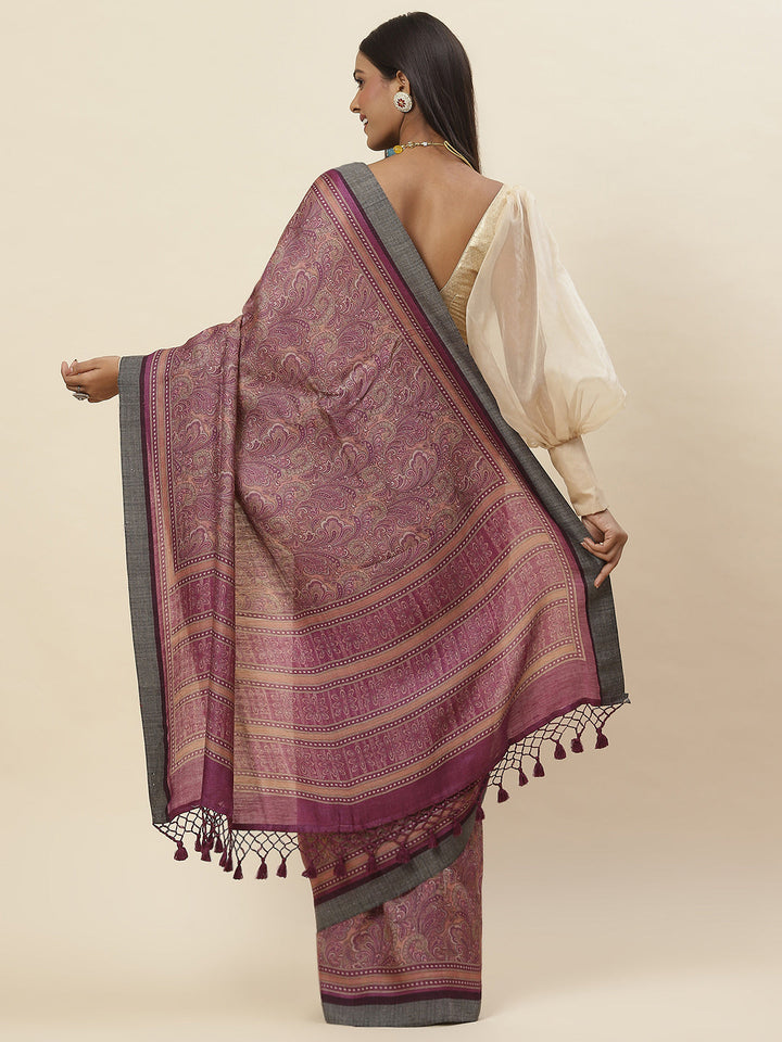 Printed Tussar Saree