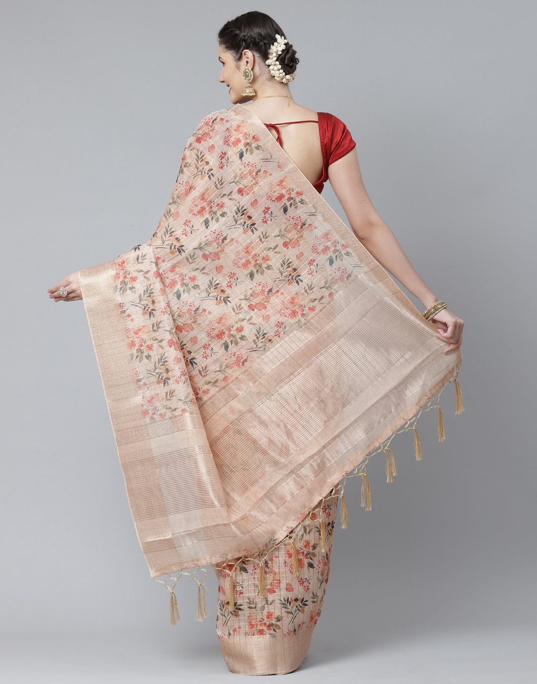 Floral Cotton Printed Saree