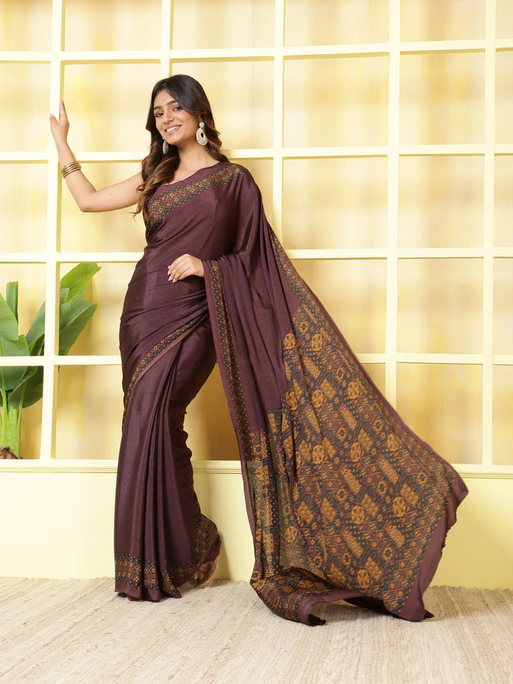 Digital Printed Crepe Saree