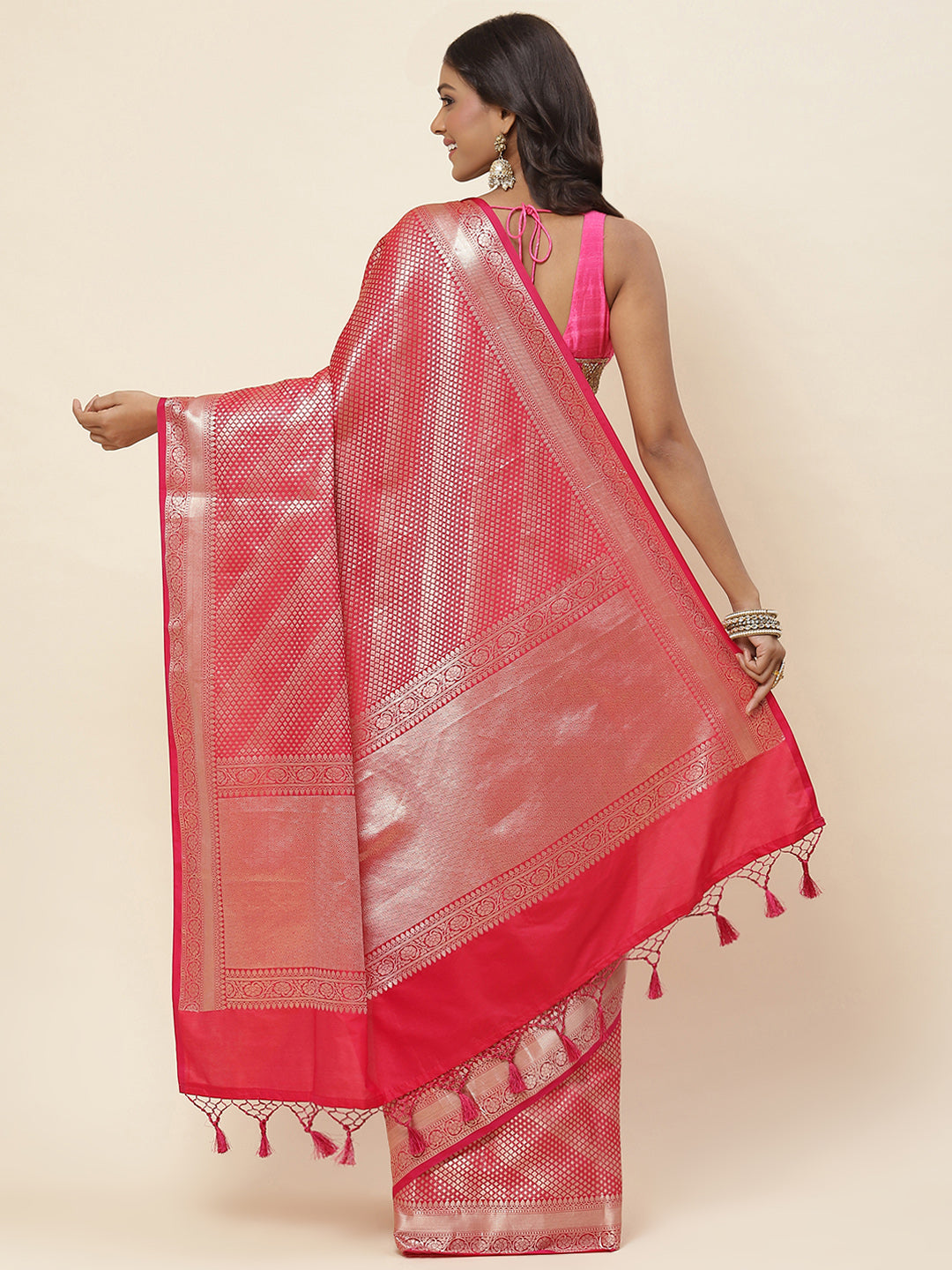Zari Jaal Woven Banarsi Saree
